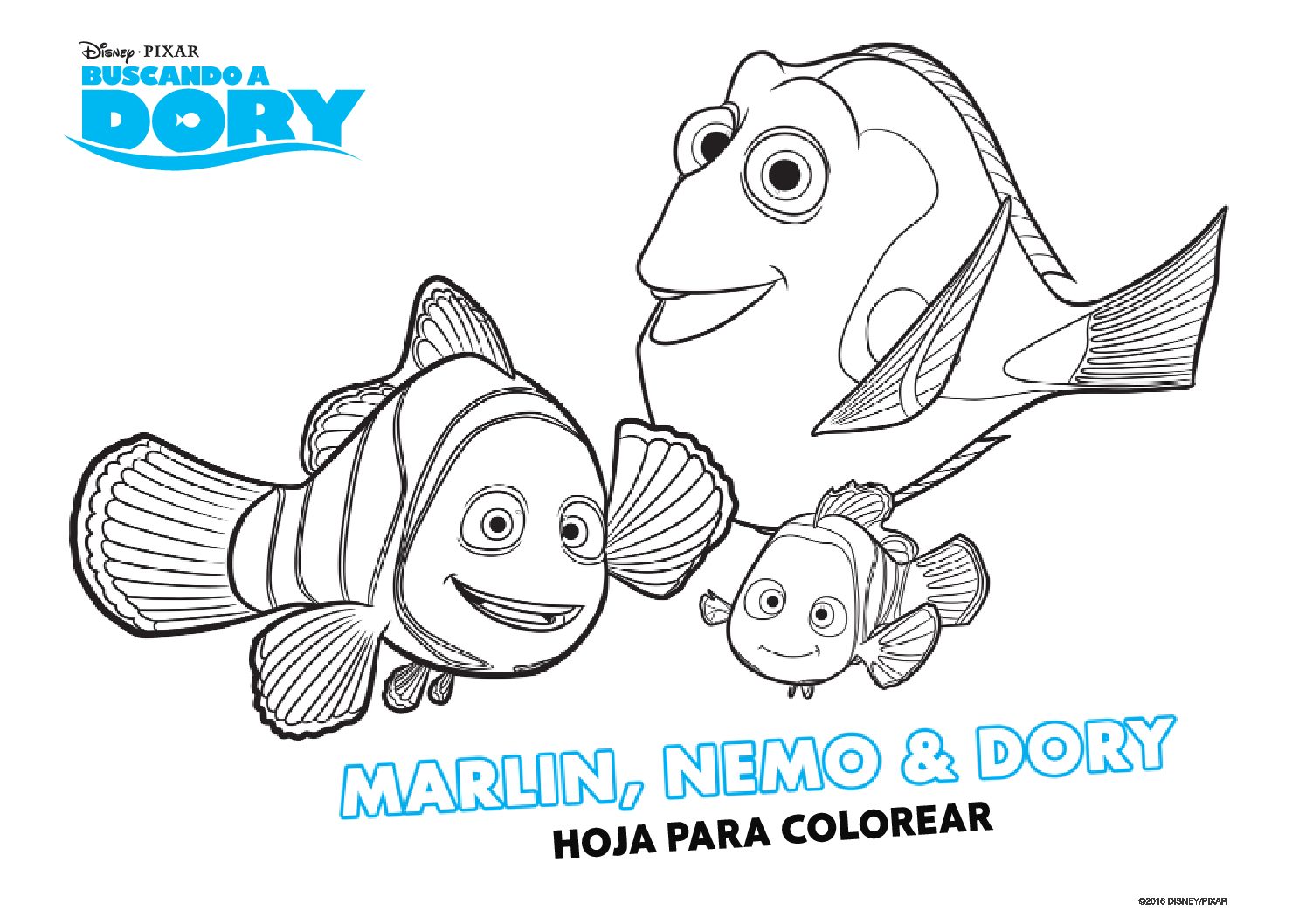 dory buscando a nemo para colorear